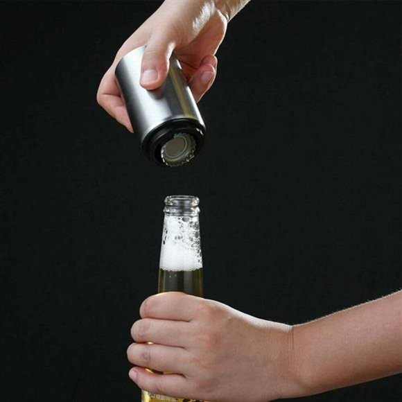 Automatic Bottle Opener Stainless Steel Magnetic Cap Opener - Picture 6 of 11